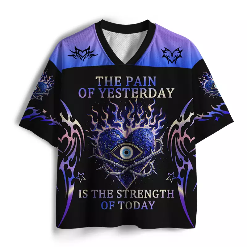 Soulisfree THE PAIN OF YESTERDAY IS THE STRENGTH OF TODAY Mesh Jersey