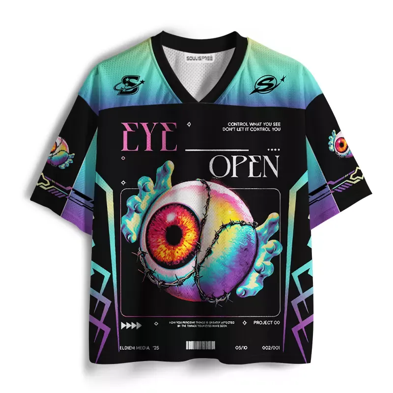 Designed Soulisfree Surreal Eyeball Art Mesh Jersey