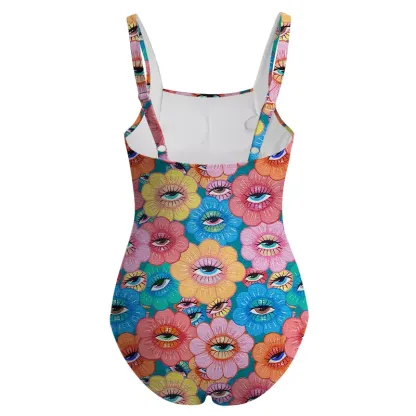Soulisfree Psychedelic Garden One‑Piece Swimsuit