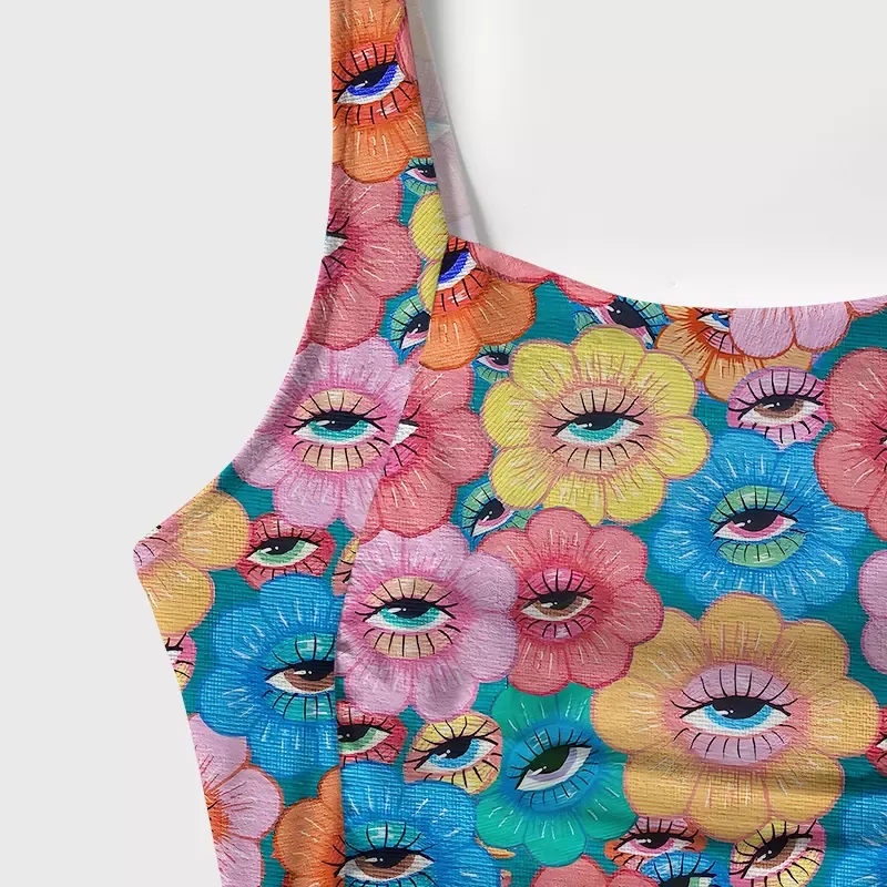 Soulisfree Psychedelic Garden One‑Piece Swimsuit