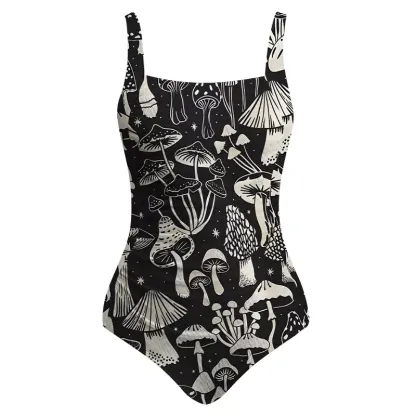 Soulisfree Mystic Mushroom Forest One‑Piece Swimsuit