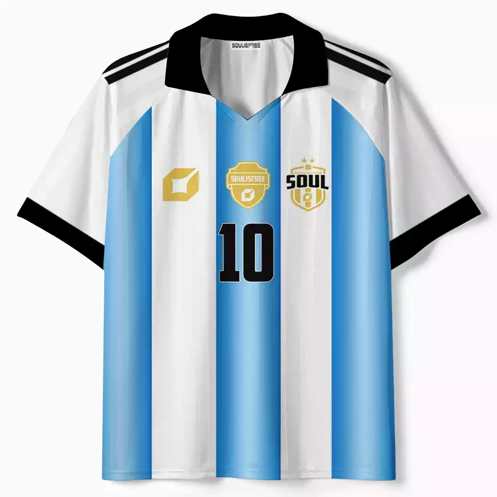 Soulisfree Celestial Stripes Collar Polo Jersey