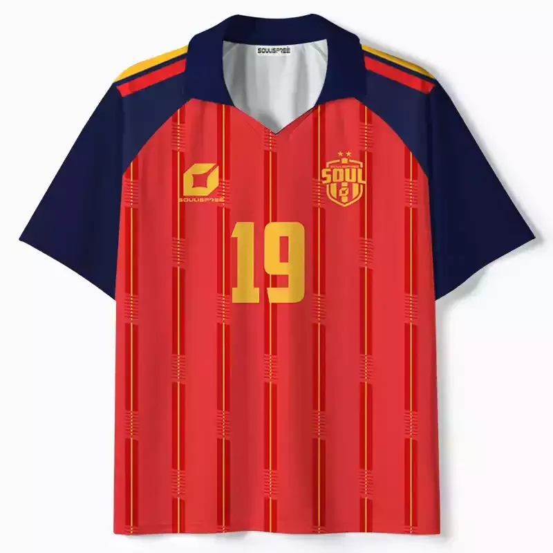 Designed Soulisfree Crimson Force Collar Polo Jersey