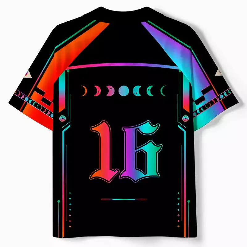 Soulisfree Light of the Living Planet Optic Lines Illusion Collar Polo Jersey
