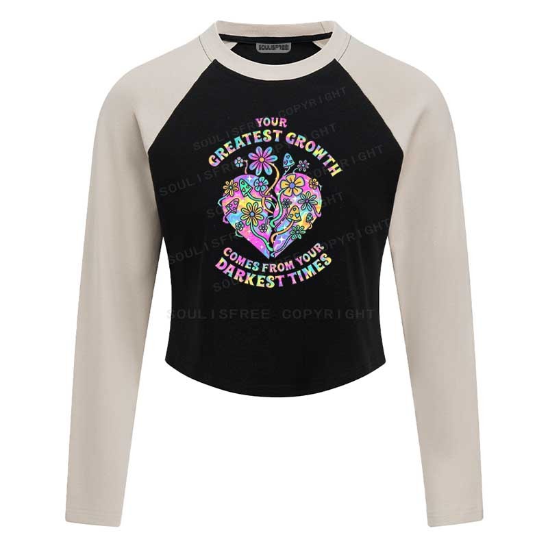 Designed Soulisfree Heart of Growth Raglan Crop Tee