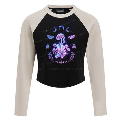 Soulisfree Lunar Fungi Raglan Crop Tee