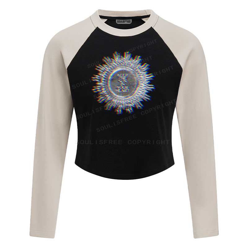 Soulisfree KEEP THE SUN IN YOUR HEART Raglan Crop Tee