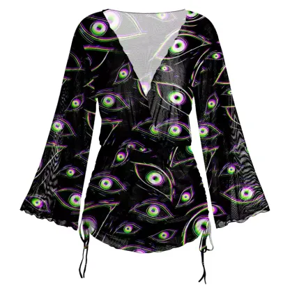 Soulisfree Glitch Vision Sheer Mesh Cover Up