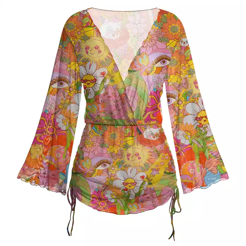 Soulisfree Garden of Joy Sheer Mesh Cover Up