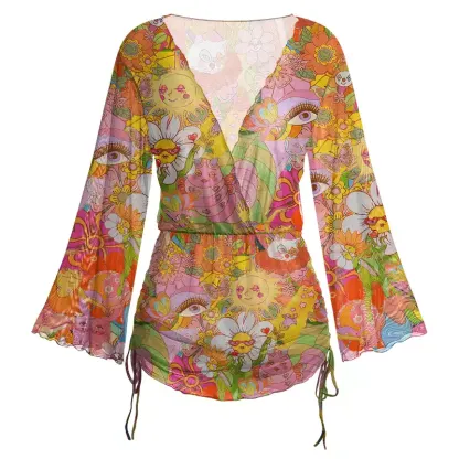 Soulisfree Garden of Joy Sheer Mesh Cover Up