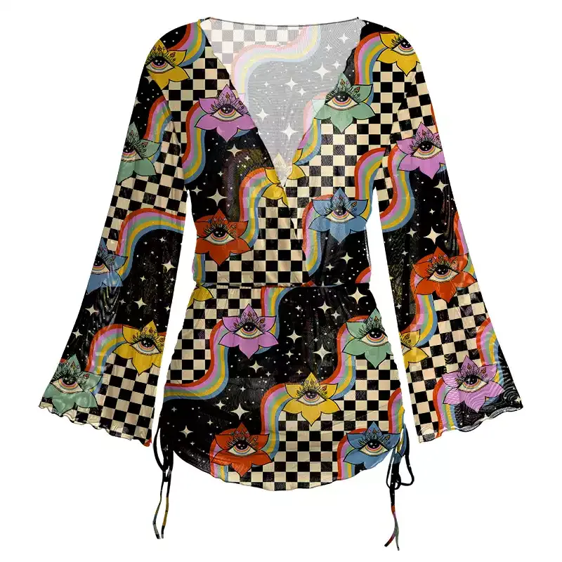 Soulisfree Vision Trip Sheer Mesh Cover Up