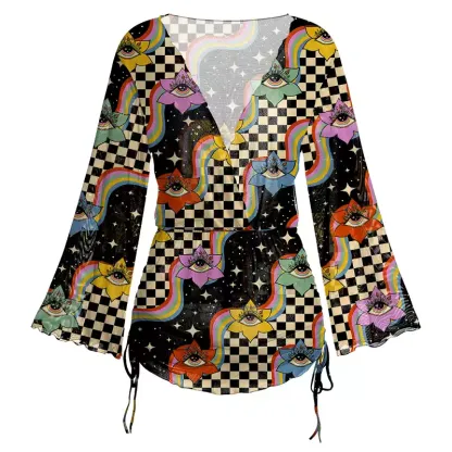 Soulisfree Vision Trip  Sheer Mesh Cover Up