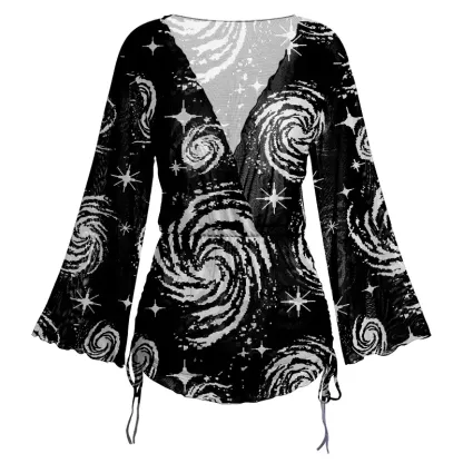 Soulisfree Galactic Swirl: A Cosmic Journey Sheer Mesh Cover Up