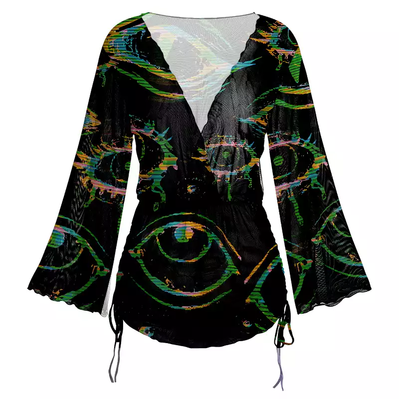 Soulisfree Glitch Vision Sheer Mesh Cover Up