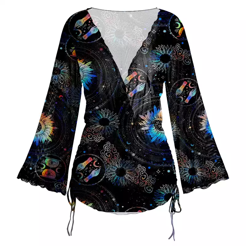 Soulisfree Galactic Whirl Sheer Mesh Cover Up