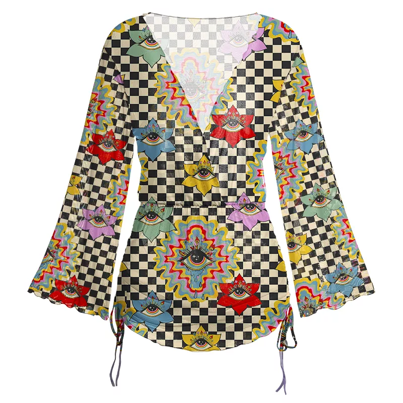 Soulisfree Third Eye Bloom Sheer Mesh Cover Up