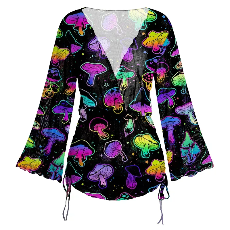 Soulisfree Shroom Party Sheer Mesh Cover Up