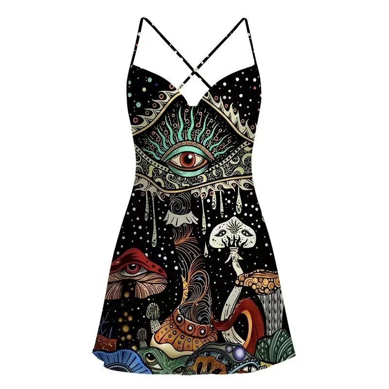 Soulisfree The Eyes of Nature Satin Mini Dress