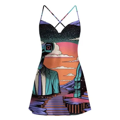 Soulisfree The Watcher in the Twilight Satin Mini Dress