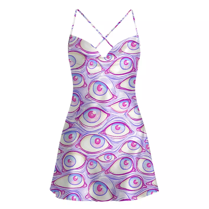 Soulisfree Lavender Dream Eyes Satin Mini Dress