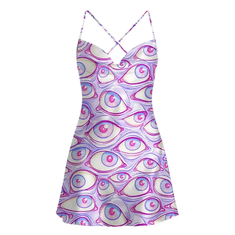 Soulisfree Lavender Dream Eyes Satin Mini Dress