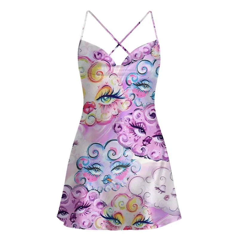 Soulisfree Psychic Grace Occult Satin Mini Dress