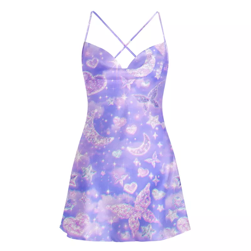 Soulisfree Cosmic Love Satin Mini Dress