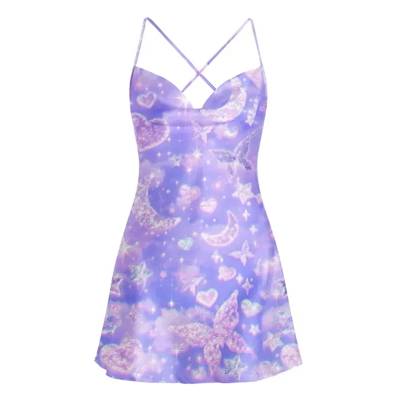 Soulisfree Cosmic Love Satin Mini Dress