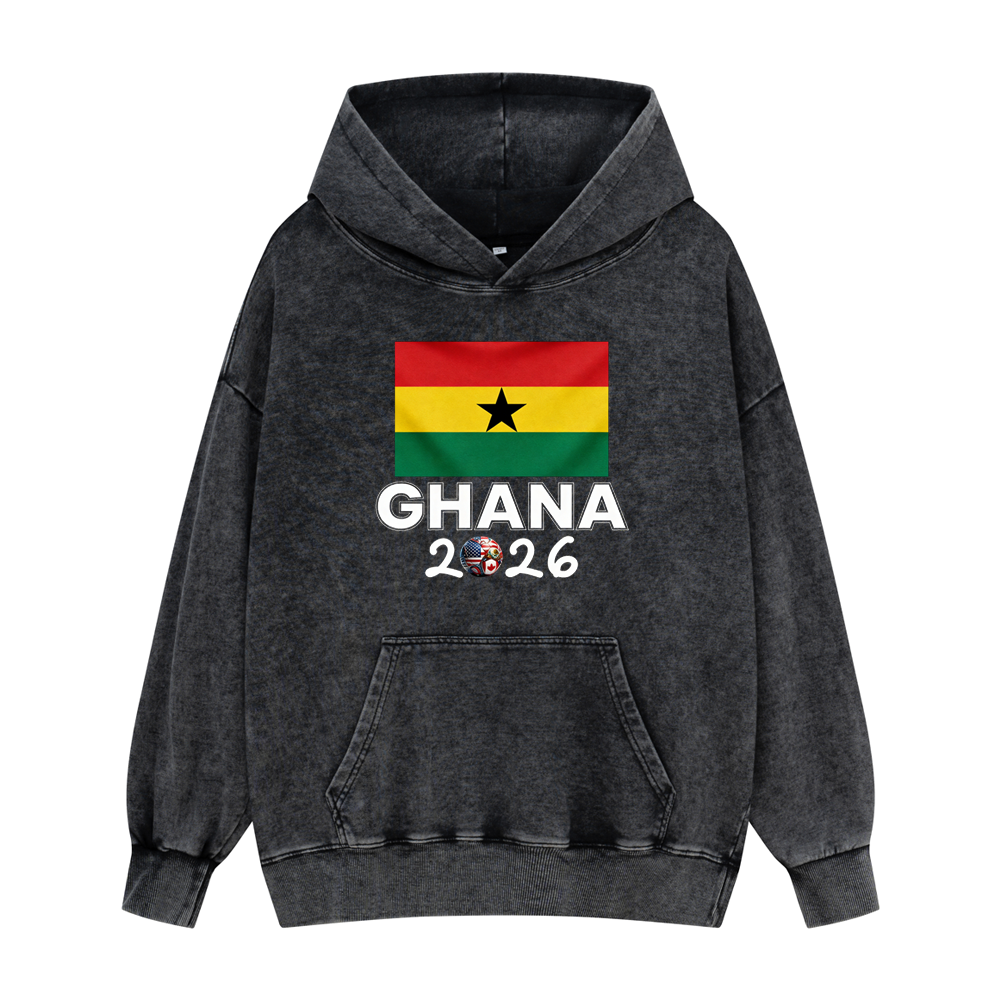 Soulisfree GHANA National Flag Classic Washed Hoodies