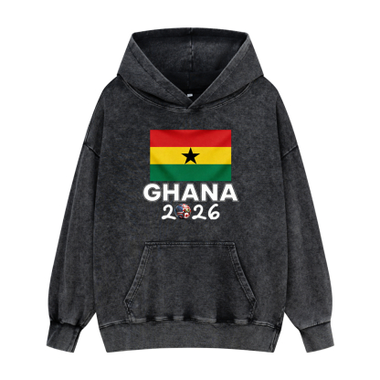 Soulisfree GHANA National Flag Classic Washed Hoodies