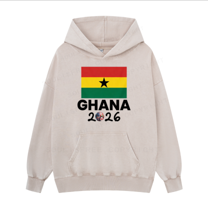Soulisfree GHANA National Flag Classic Washed Hoodies