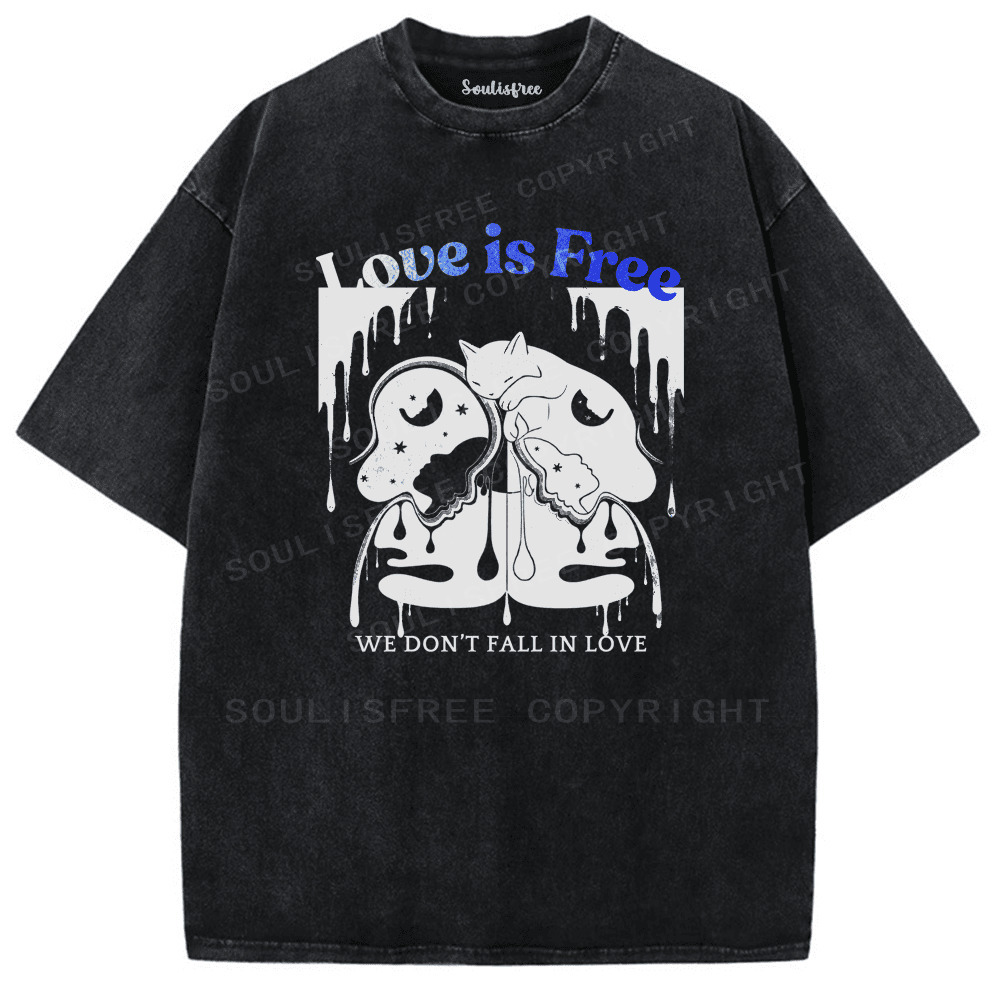 Soulisfree Love In Dripping Motion Artistic Washed Tee