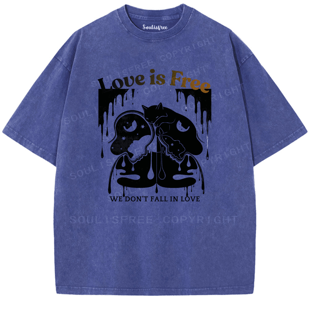 Soulisfree Love In Dripping Motion Artistic Washed Tee