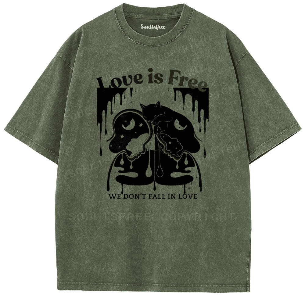 Soulisfree Love In Dripping Motion Artistic Washed Tee