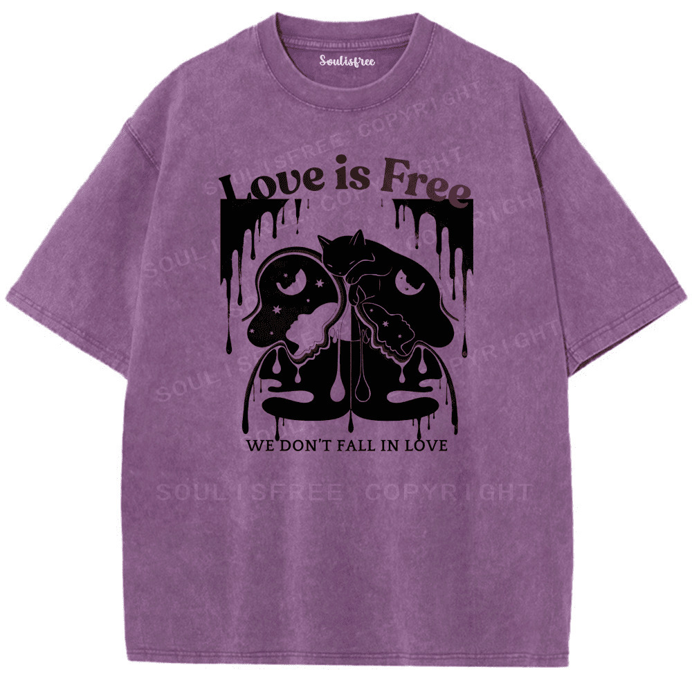 Soulisfree Love In Dripping Motion Artistic Washed Tee