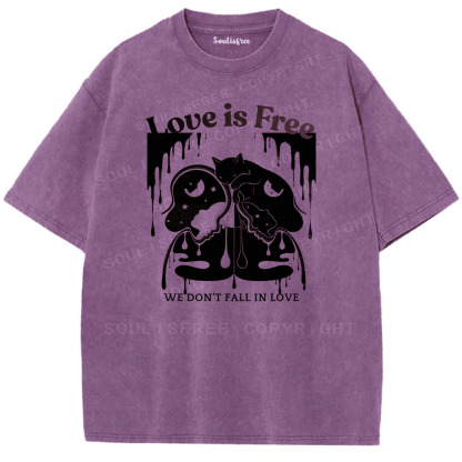 Soulisfree Love In Dripping Motion Artistic Washed Tee