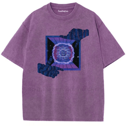 Soulisfree Neon Psychedelic Portal Artistic Washed Tee