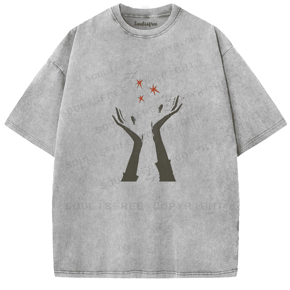 Soulisfree Lingering Hands Verse Artistic Washed Tee