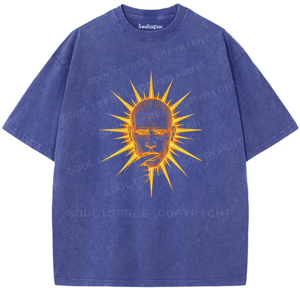 Soulisfree Quiet Face Of Fire Artistic Washed Tee