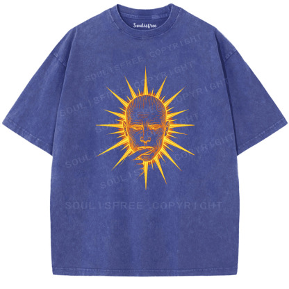 Soulisfree Quiet Face Of Fire Artistic Washed Tee
