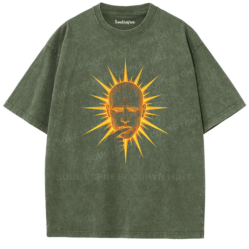 Soulisfree Quiet Face Of Fire Artistic Washed Tee
