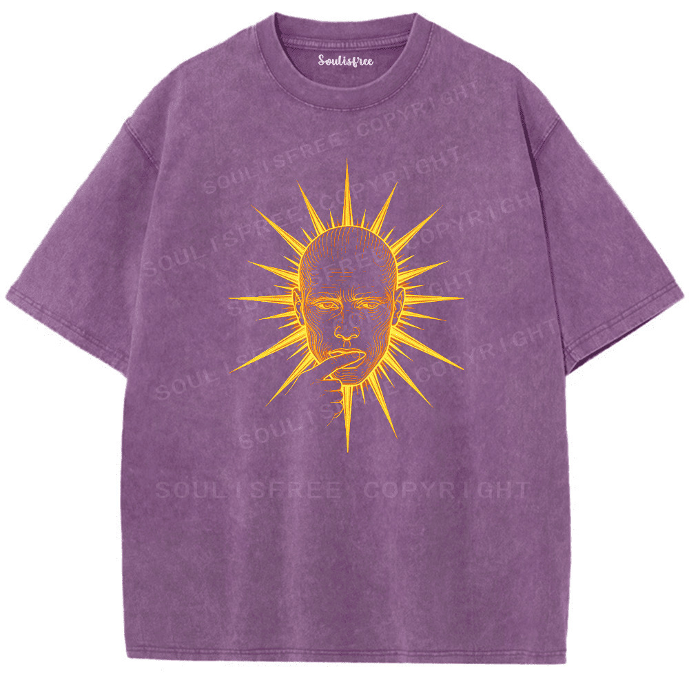 Soulisfree Quiet Face Of Fire Artistic Washed Tee