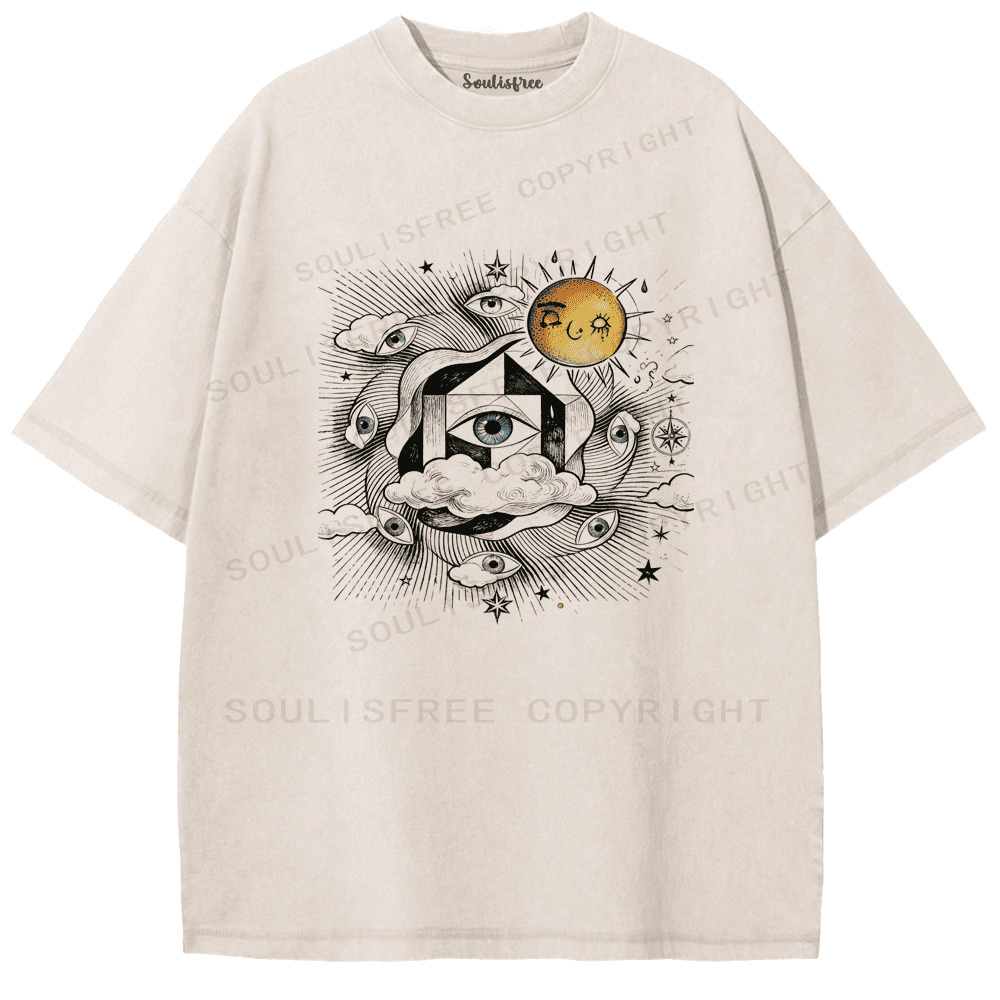 Soulisfree The Eye Collects The Light Artistic Washed Tee