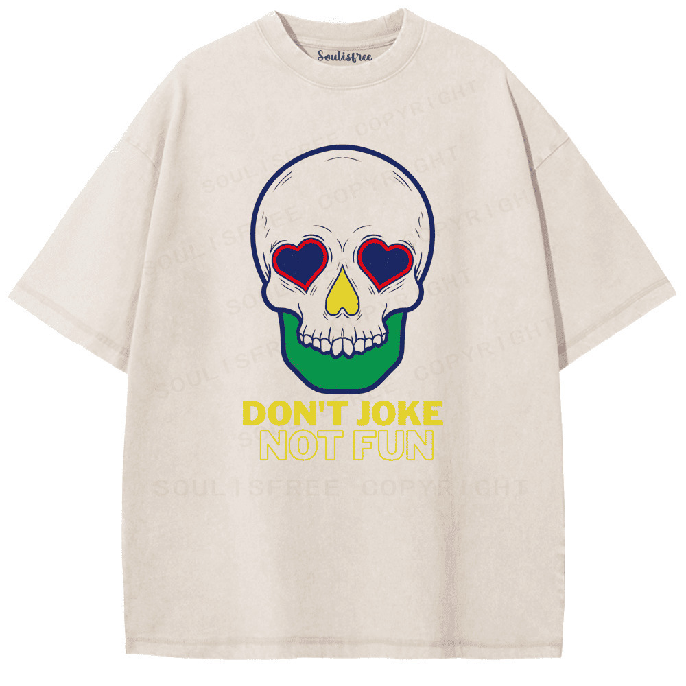 Soulisfree Big Fun of Not Joking Artistic Washed Tee