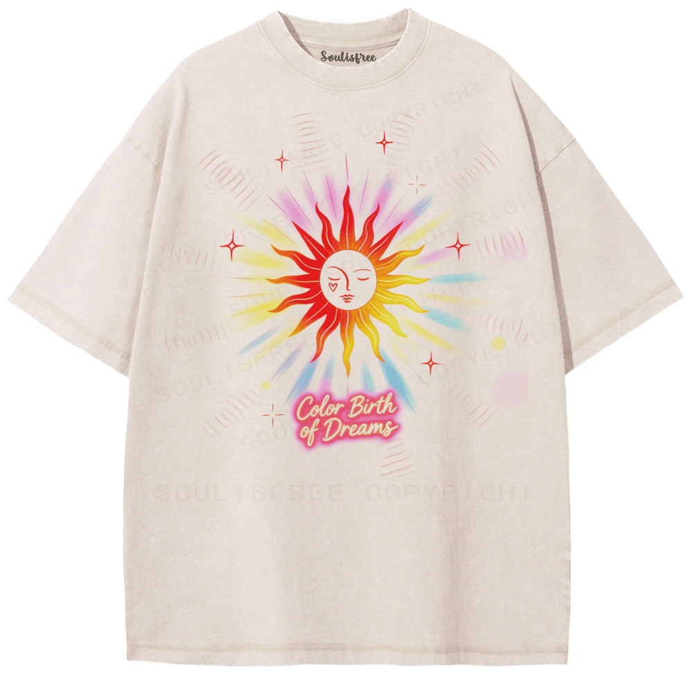 Soulisfree Color Birth of Dreams Artistic Washed Tee