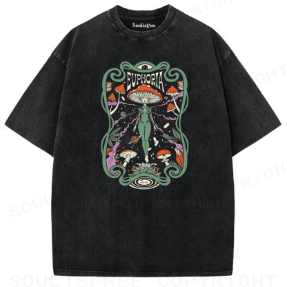Soulisfree Psychedelic Bloom Artistic Washed Tee