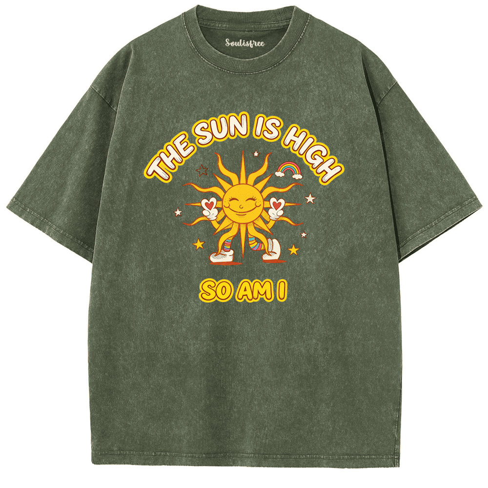 Soulisfree Stay High Stay Bright Artistic Washed Tee