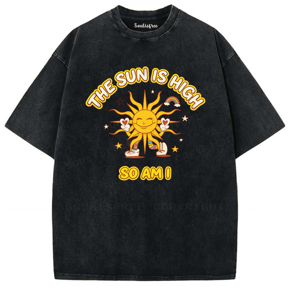 Soulisfree Stay High Stay Bright Artistic Washed Tee