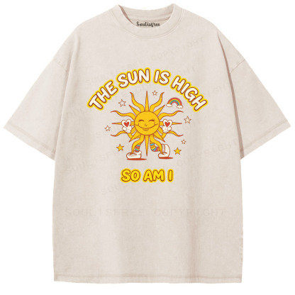 Soulisfree Stay High Stay Bright Artistic Washed Tee