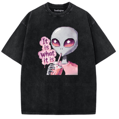 Soulisfree It is what it is Artistic Washed Tee